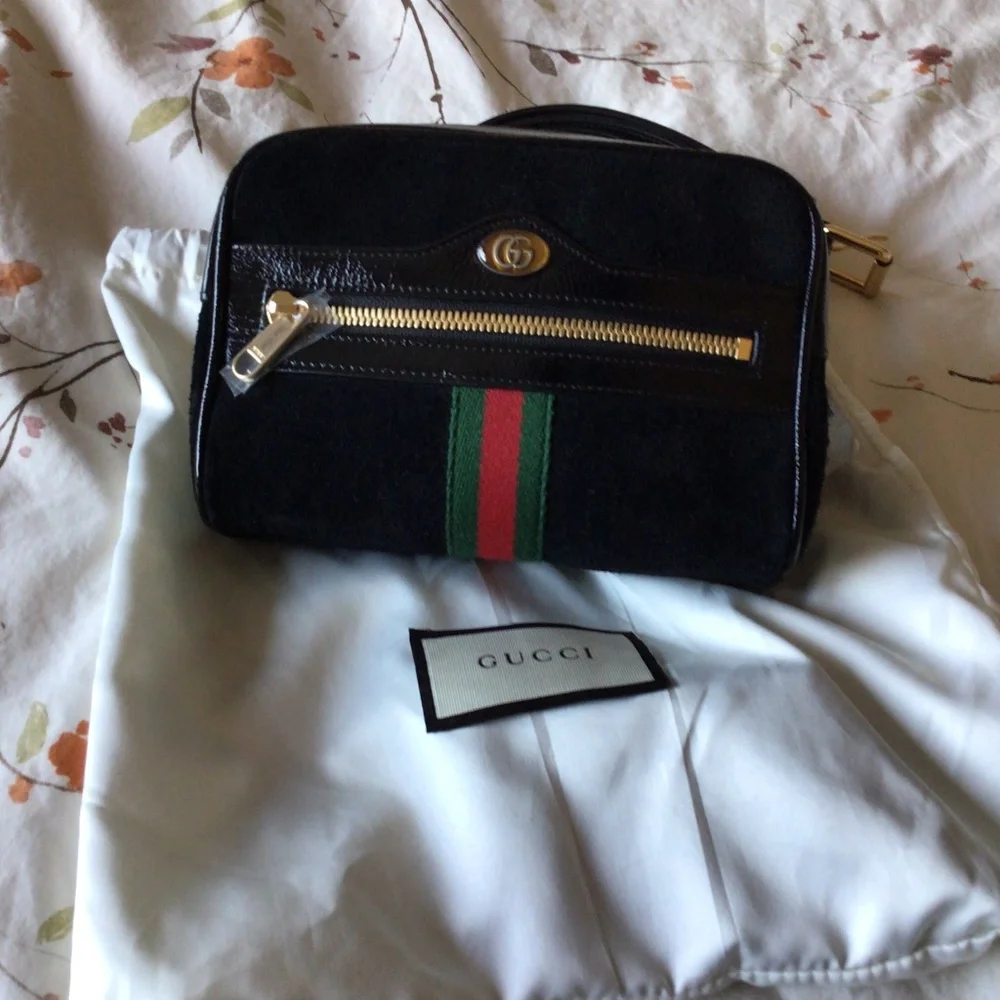 Gucci Ophidia Black Suede Belt Bag - Picture 11 of 16